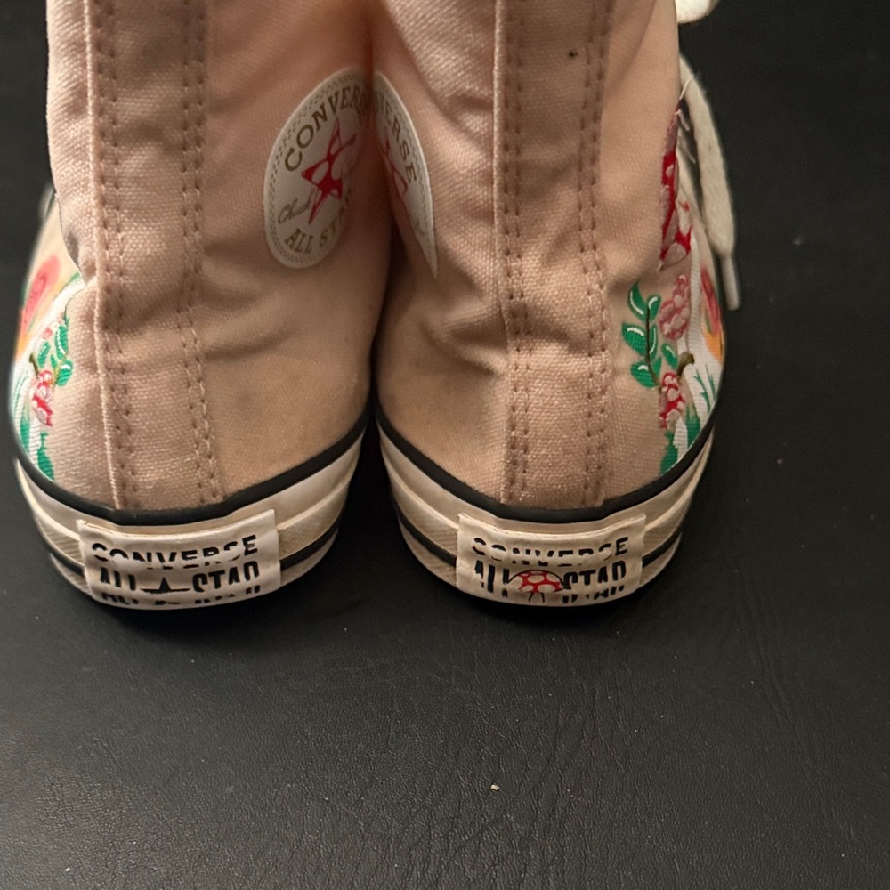 Pink High-Top Sneakers with Mushroom Embroidery - Picture 3 of 5
